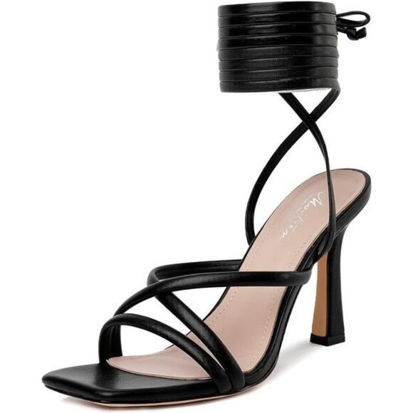 Strappy Lace Up Stiletto Sandals: Elegant Heels for Prom, Party - Picture 1 of 6